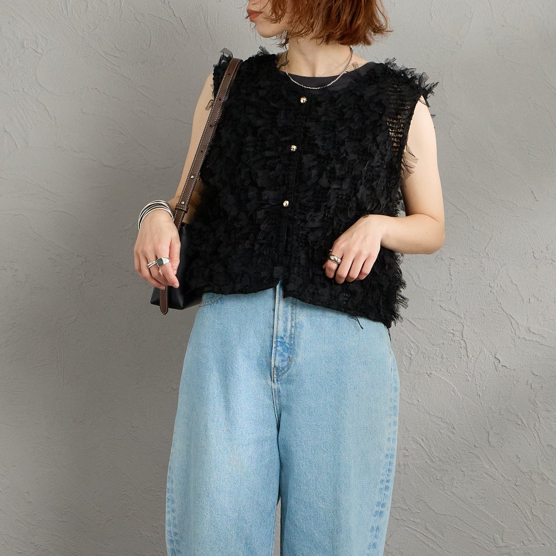 09 BLACK&&モデル身長：158cm 着用サイズ：F&&
