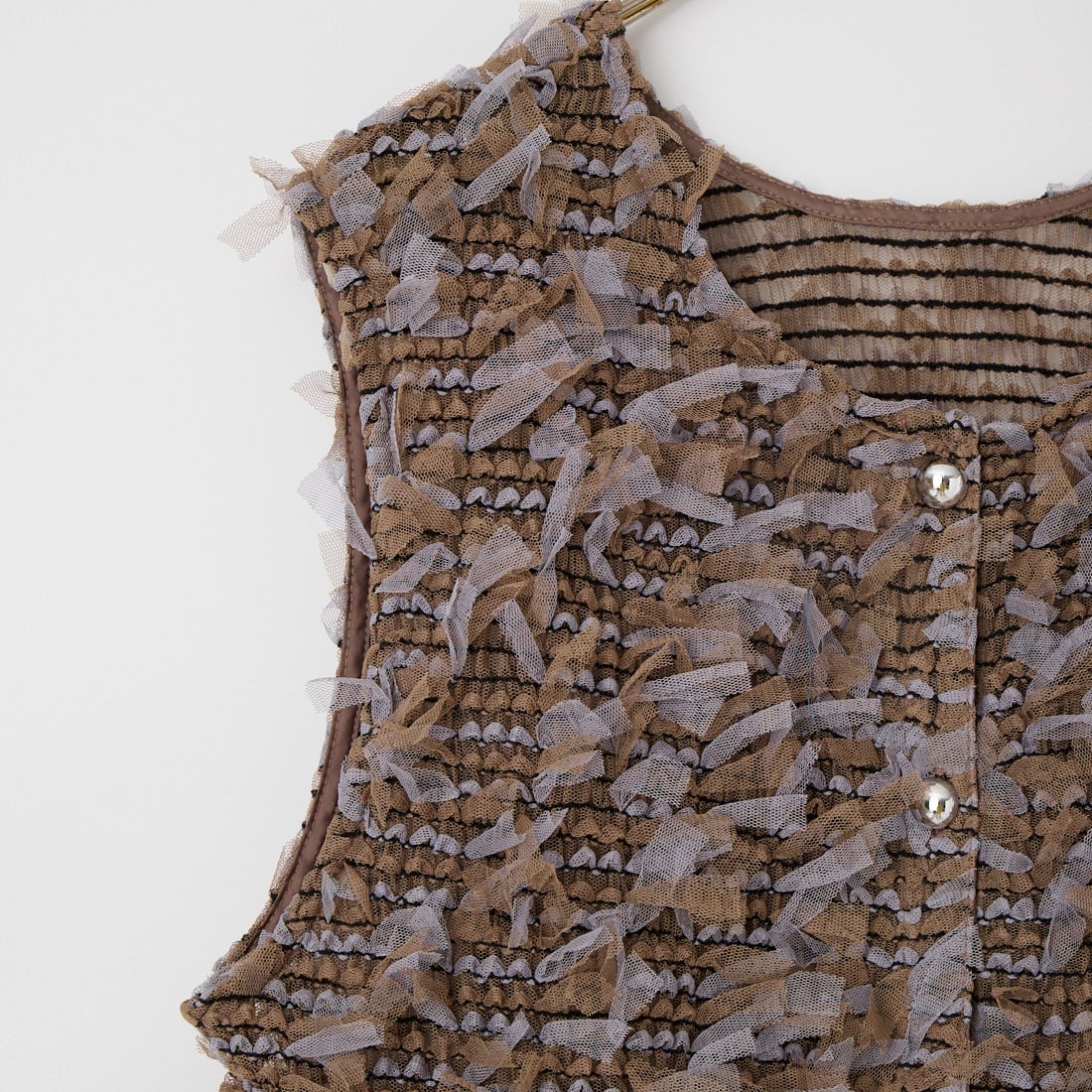 Maison de L'allure [メゾン ドゥ ラリュール] マルチWAYリボンチュールベスト [M26312012] 28 BROWN