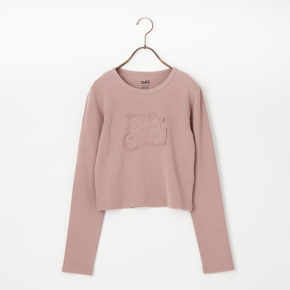 X-girl [エックスガール] ディストレスドロゴパッチ コンパクトトップス [105261013001] BROWN