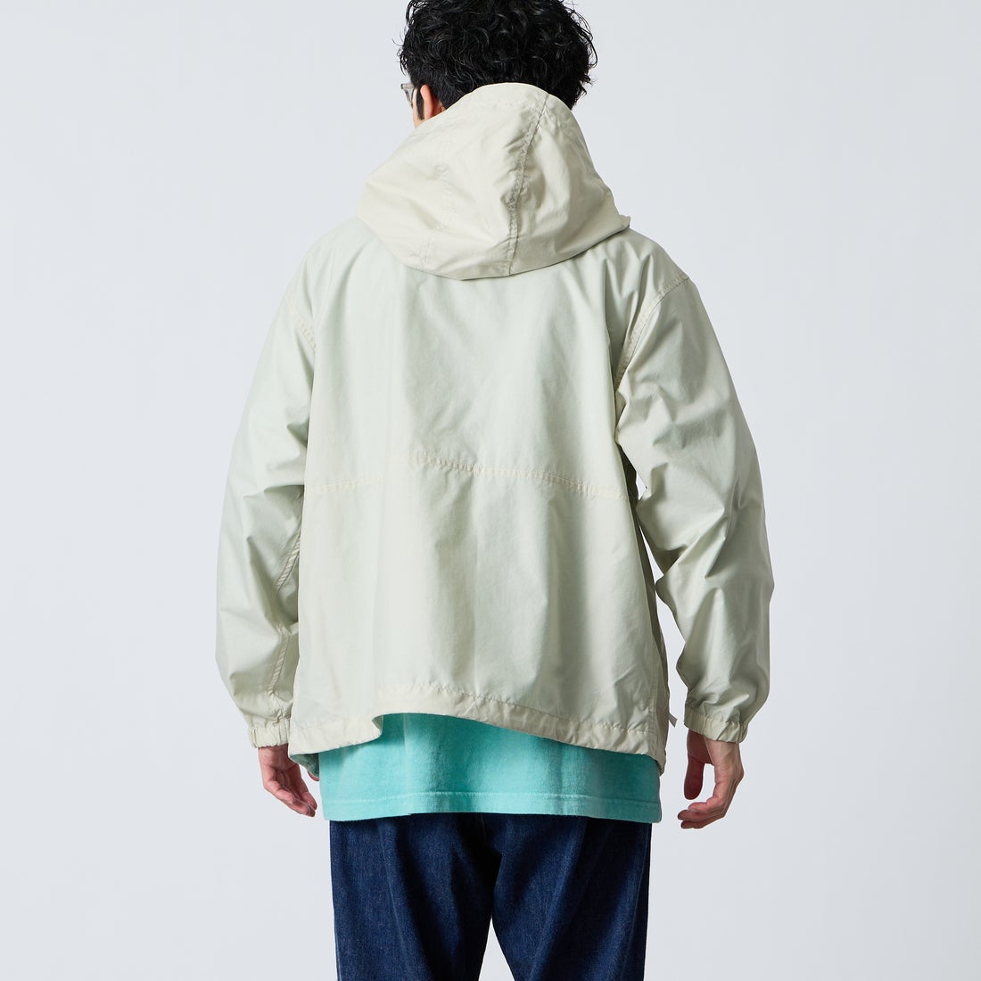 DANTON [ダントン] フーデッドショートジャケット [DT-A0675SNY] GREIGE &&モデル身長：168cm 着用サイズ：M&&