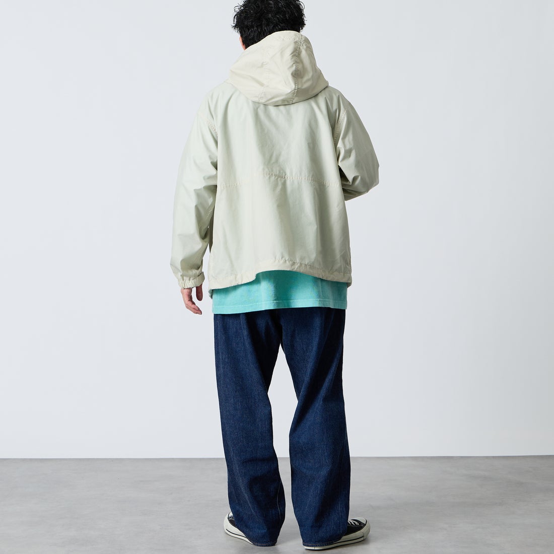 DANTON [ダントン] フーデッドショートジャケット [DT-A0675SNY] GREIGE &&モデル身長：168cm 着用サイズ：M&&