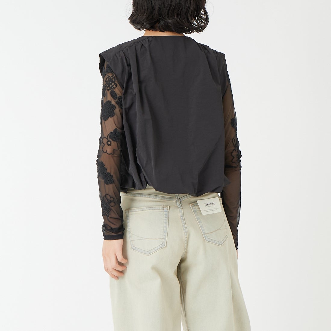 Jf Ready Made [ジェイエフレディメイド] バルーンジップベスト [293-33208] ﾌﾞﾗｯｸ &&モデル身長：162cm 着用サイズ：F&&