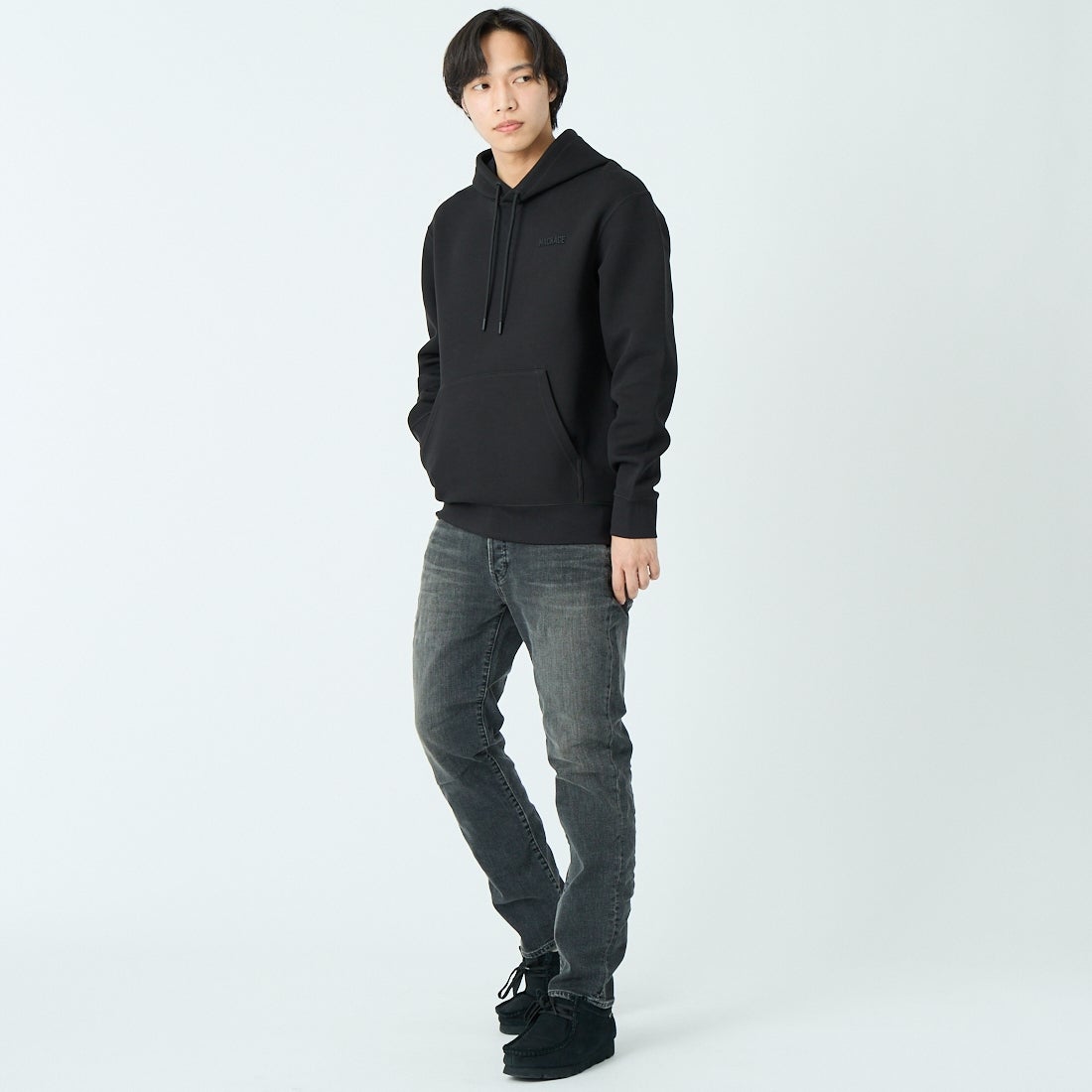 MACKAGE [マッカージュ] KOLTON スウェットパーカー [10861706] BLACK &&モデル身長：179cm 着用サイズ：M&&