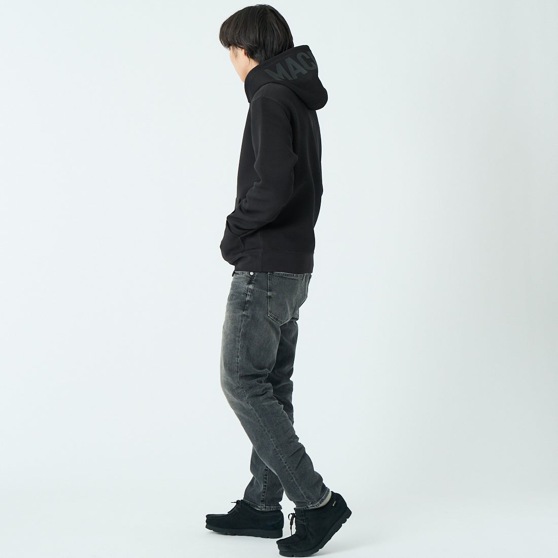MACKAGE [マッカージュ] KOLTON スウェットパーカー [10861706] BLACK &&モデル身長：179cm 着用サイズ：M&&