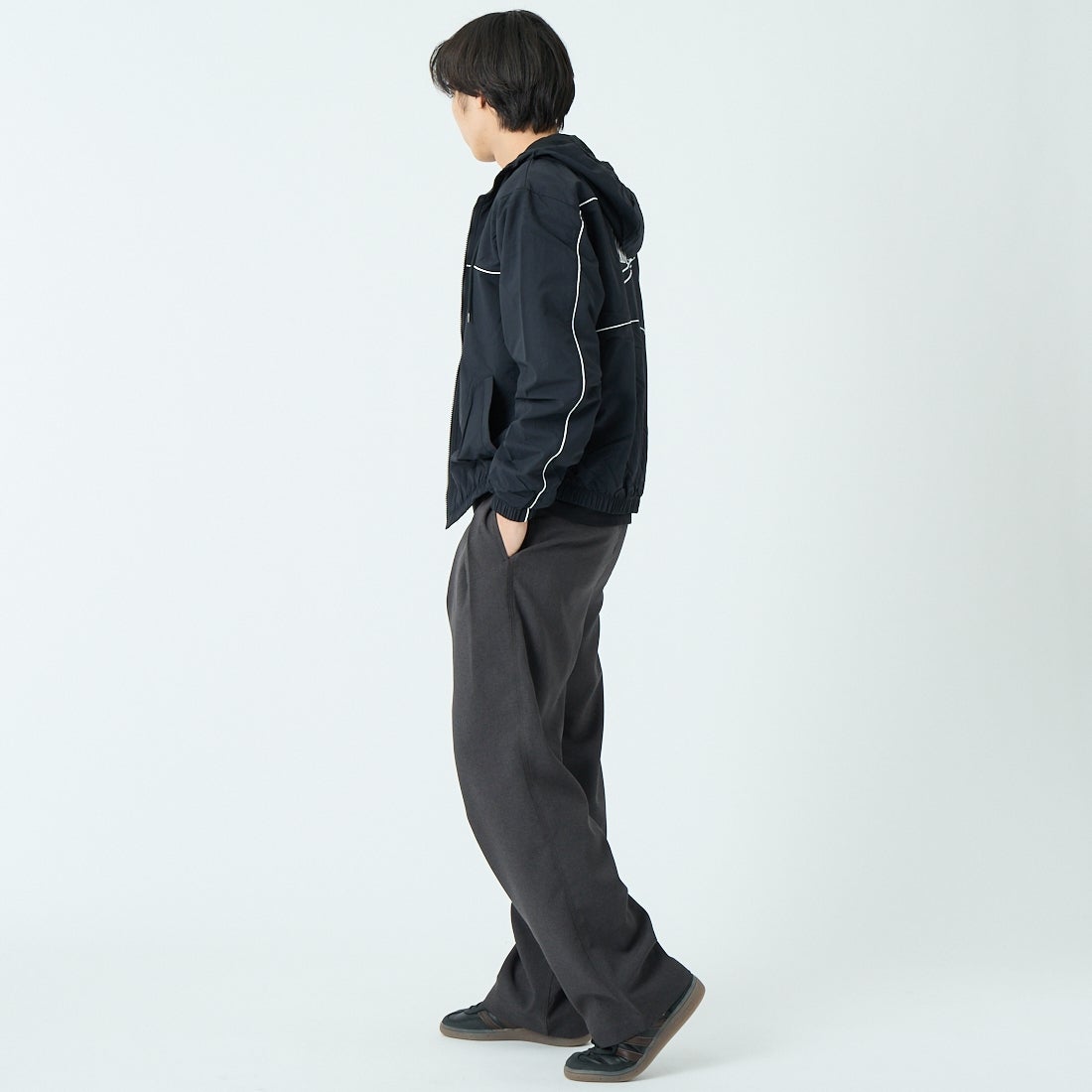 NIKE [ナイキ] メンズ フーデッドジャケット [HJ2013] 010ﾌﾞﾗｯｸ &&モデル身長：179cm 着用サイズ：M&&