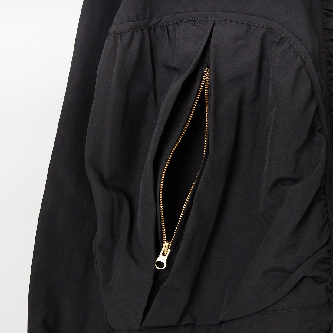 Margaux vintage [マルゴーヴィンテージ] 撥水ナイロンノーカラーブルゾン [MG-JK-26013-S] BLACK