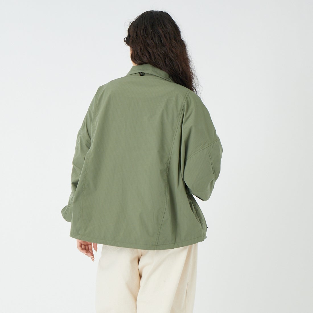 KHA:KI [カーキ] スタンドカラージャケット [MIL25HJK3232] KHAKI &&モデル身長：162cm 着用サイズ：1&&