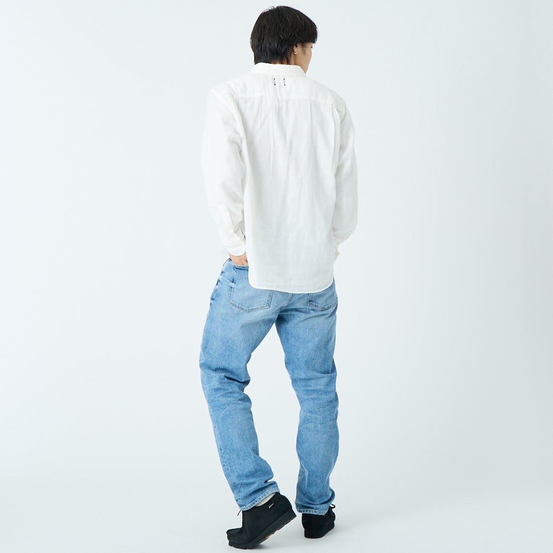 YANUK [ヤヌーク] スタンダードシャツ [57253801] WHITE &&モデル身長：179cm 着用サイズ：L&&