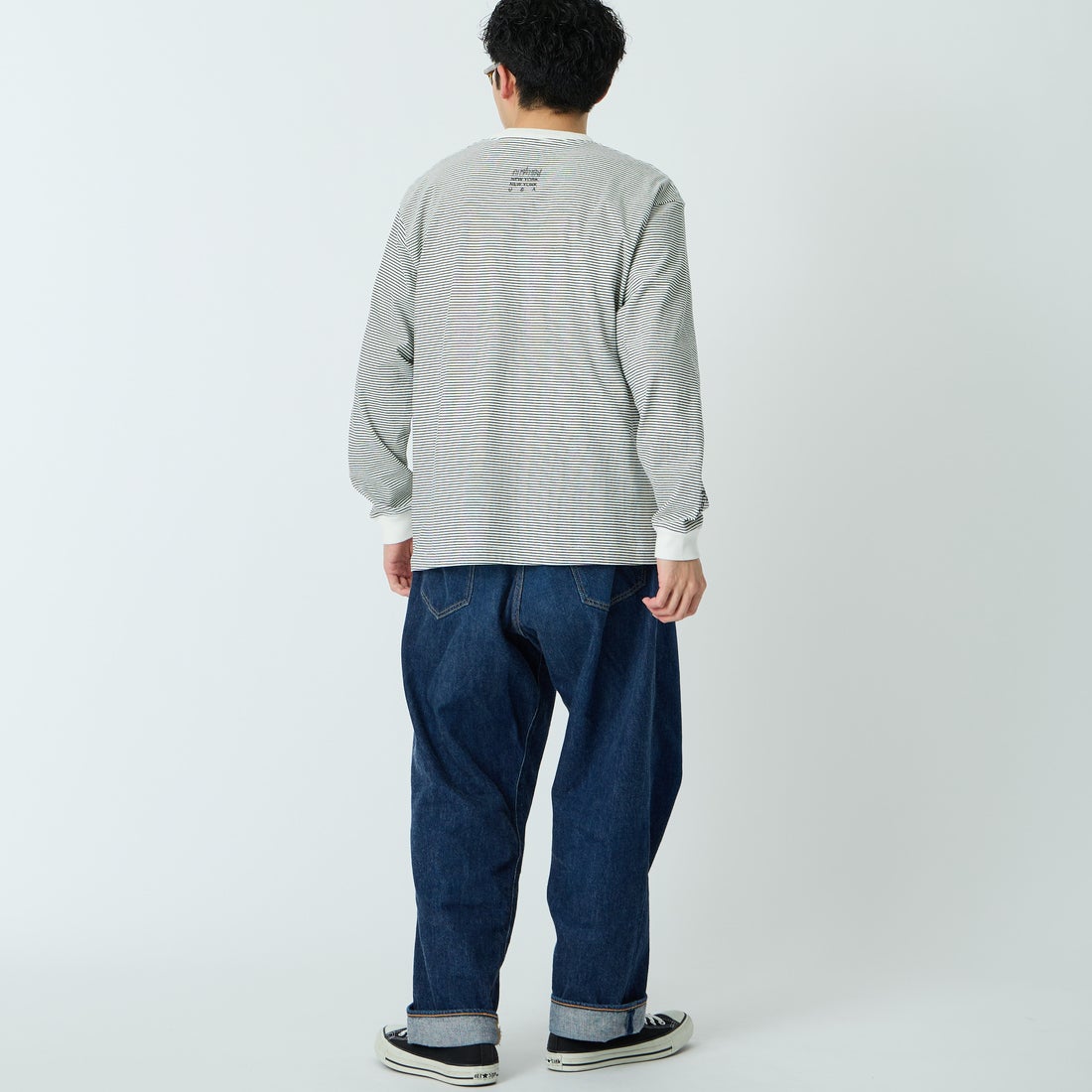 MANHATTAN PORTAGE [マンハッタンポーテージ] ロングスリーブTシャツ [26SS-MP-M650] WHT BORDER &&モデル身長：168cm 着用サイズ：M&&