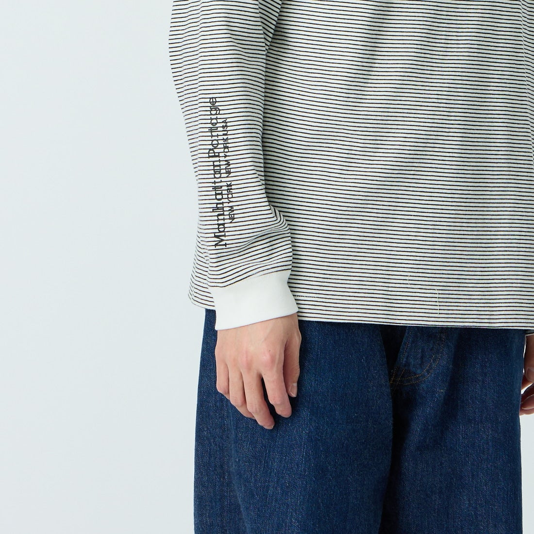 MANHATTAN PORTAGE [マンハッタンポーテージ] ロングスリーブTシャツ [26SS-MP-M650] WHT BORDER