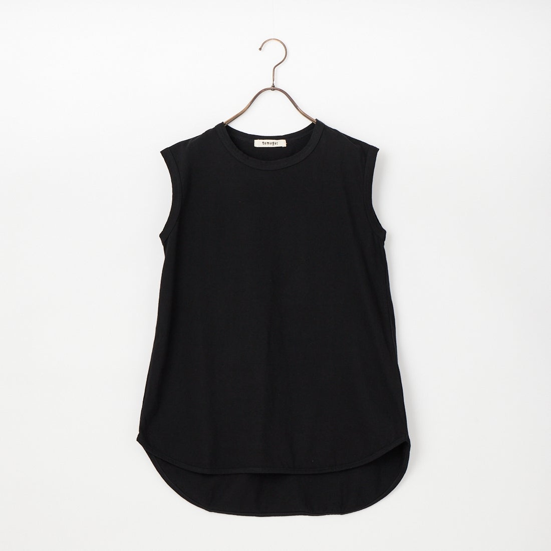 tumugu: [ツムグ] 裾ラウンドタンクトップ [TC23116] 99 BLACK