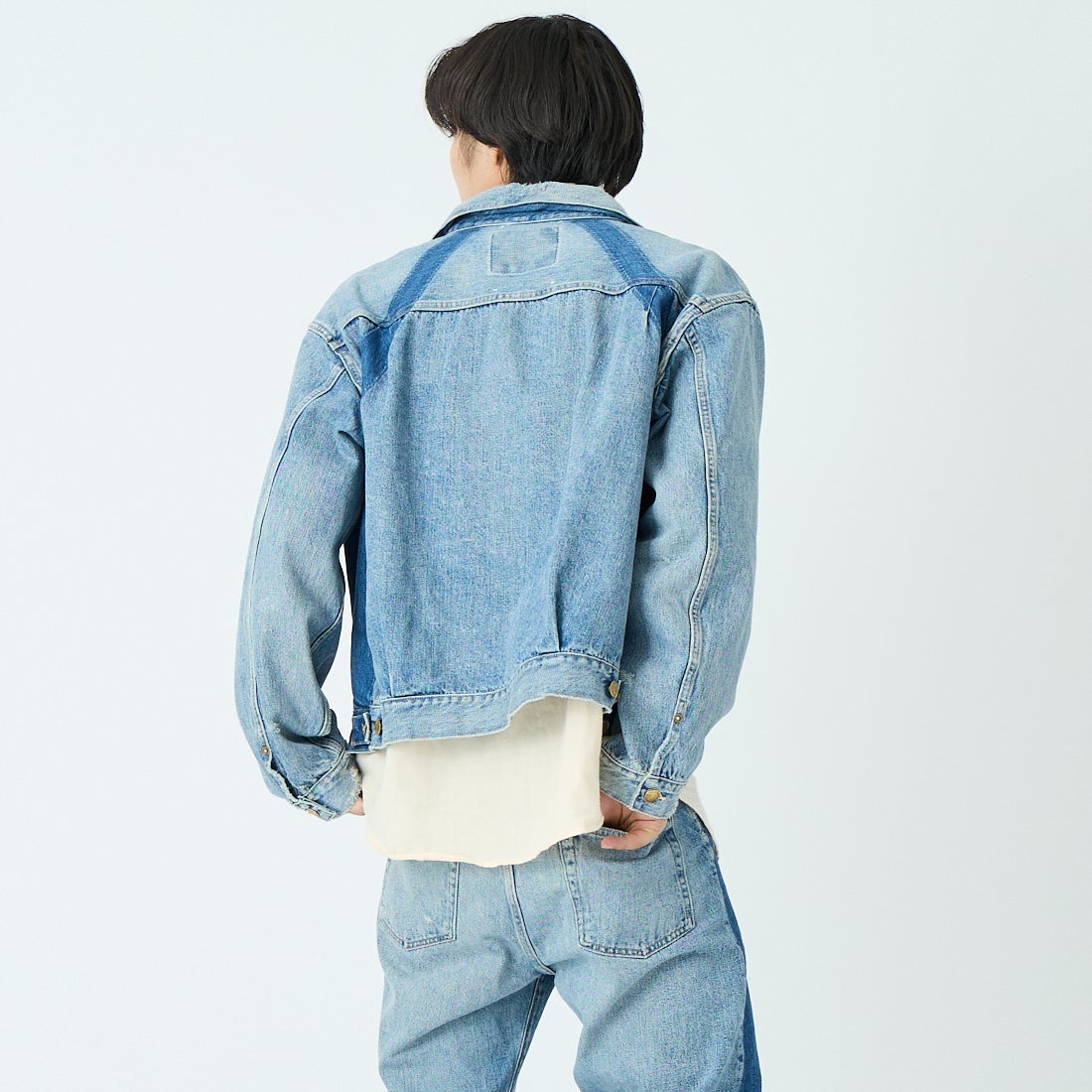 Dear BORO [ディアボロ] 1985 デニムジャケット [793-6155003] 110 BLUE &&モデル身長：179cm 着用サイズ：2&&