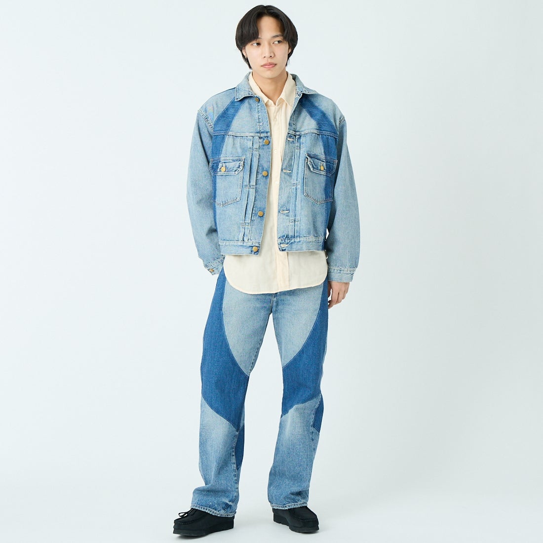 Dear BORO [ディアボロ] 1985 デニムジーンズ [793-6110004] 110 BLUE &&モデル身長：179cm 着用サイズ：2&&
