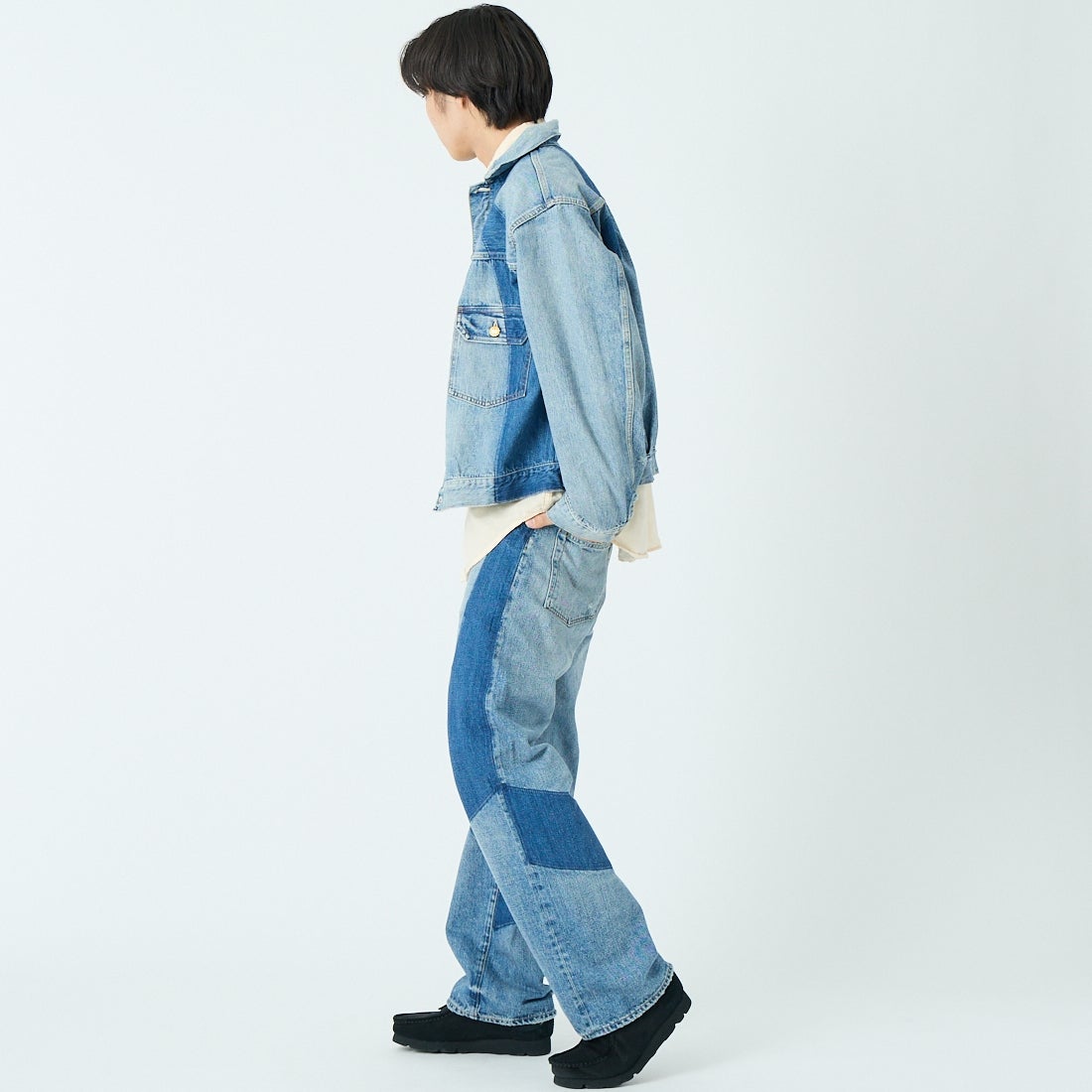 Dear BORO [ディアボロ] 1985 デニムジーンズ [793-6110004] 110 BLUE &&モデル身長：179cm 着用サイズ：2&&