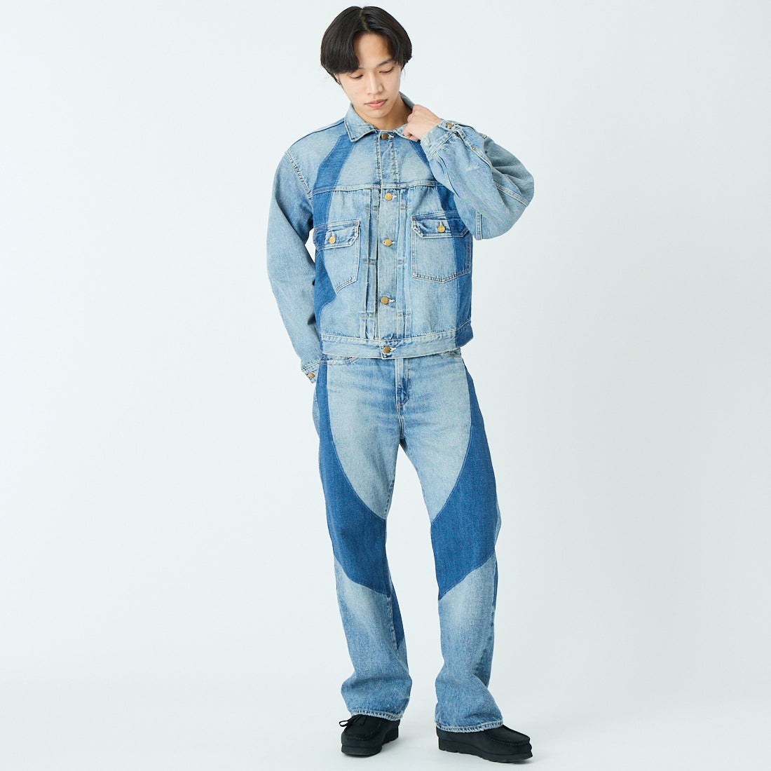 Dear BORO [ディアボロ] 1985 デニムジーンズ [793-6110004] 110 BLUE &&モデル身長：179cm 着用サイズ：2&&