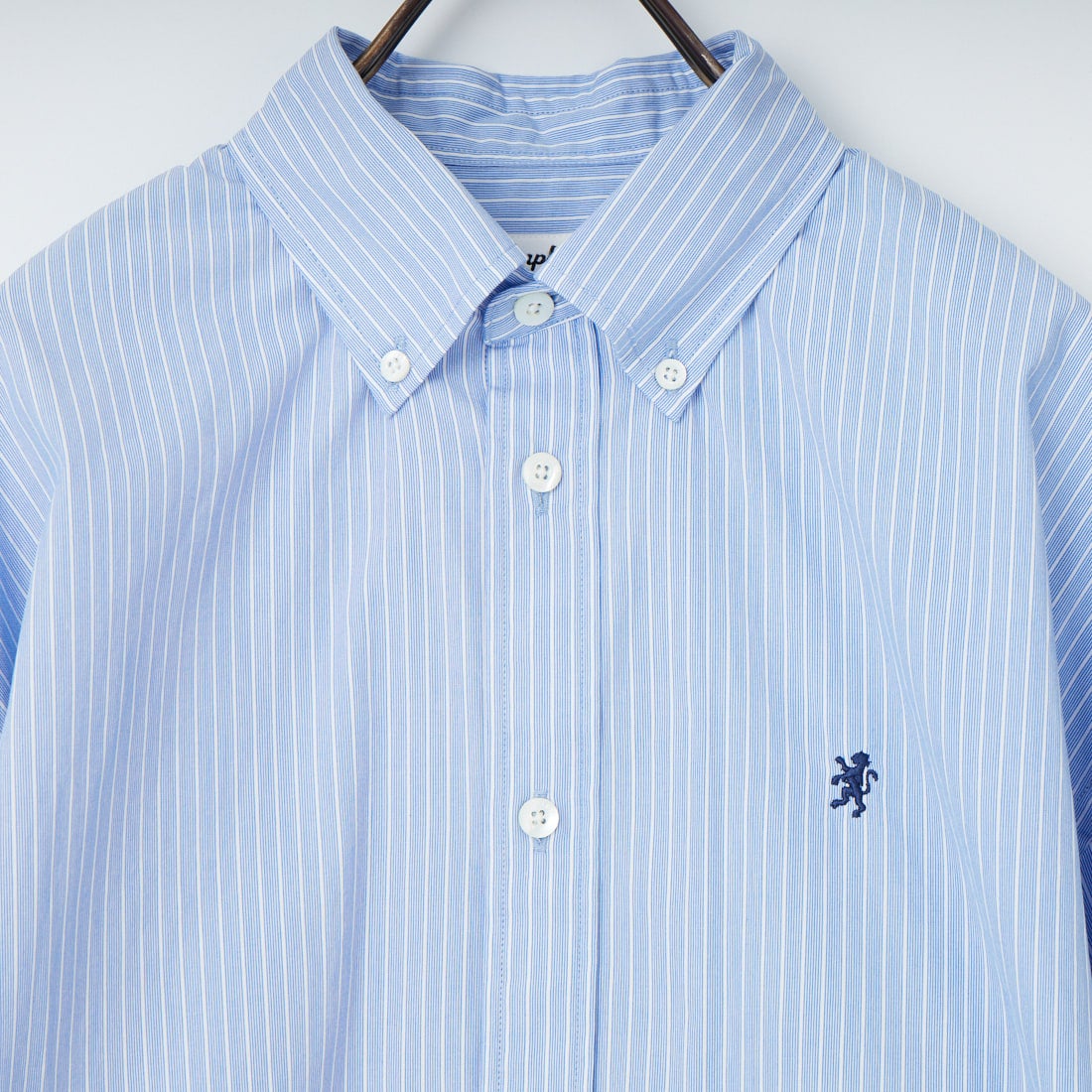 Gymphlex [ジムフレックス] ショートボタンダウンシャツ [GY-B0198CBK] BLU/WH ST