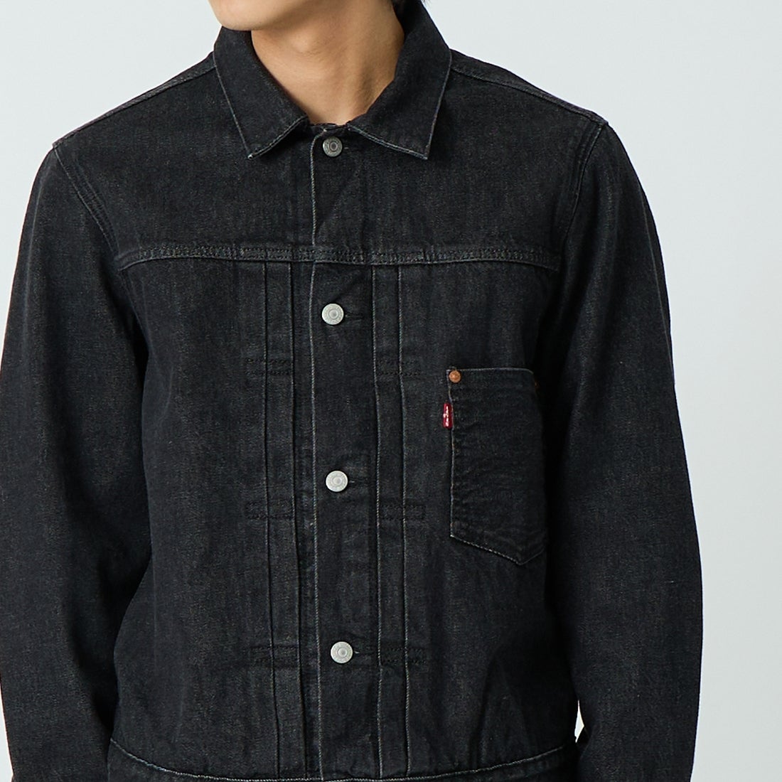 LEVI'S [リーバイス] TYPE1 トラッカージャケット [007X8-00] 00 BIG STE &&モデル身長：179cm 着用サイズ：L&&