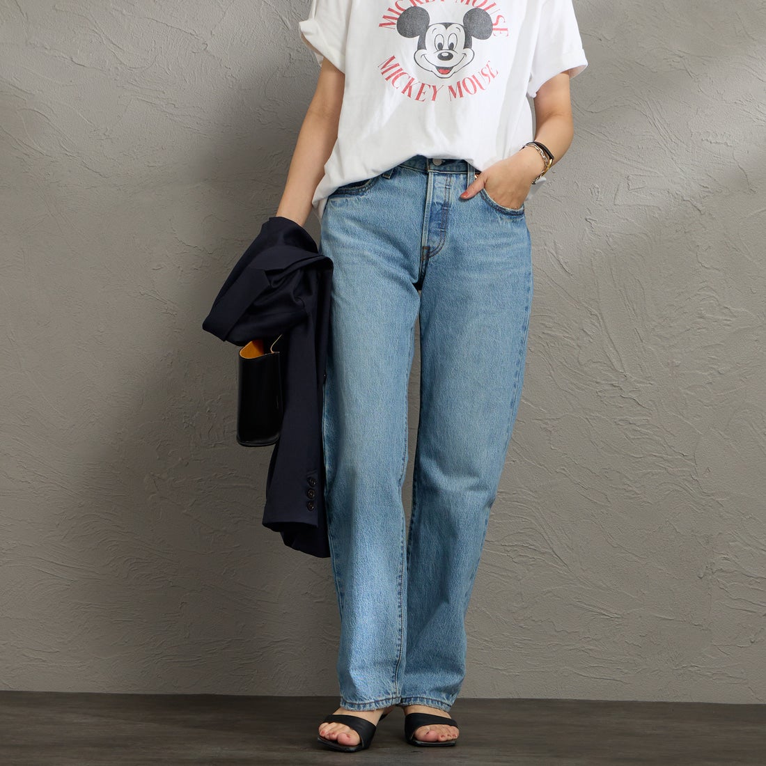 LEVI'S [リLEVI'S [リーバイス] 501 90s ジーンズ [A1959-01] 32 OFF ROAーバイス] 501 90s ジーンズ [A1959-01] 06 IN LOVE &&モデル身長：160cm 着用サイズ：24&&