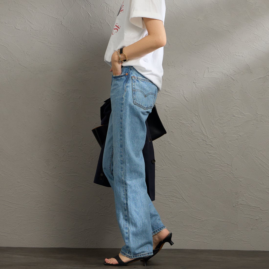 LEVI'S [リLEVI'S [リーバイス] 501 90s ジーンズ [A1959-01] 32 OFF ROAーバイス] 501 90s ジーンズ [A1959-01] 06 IN LOVE &&モデル身長：160cm 着用サイズ：24&&