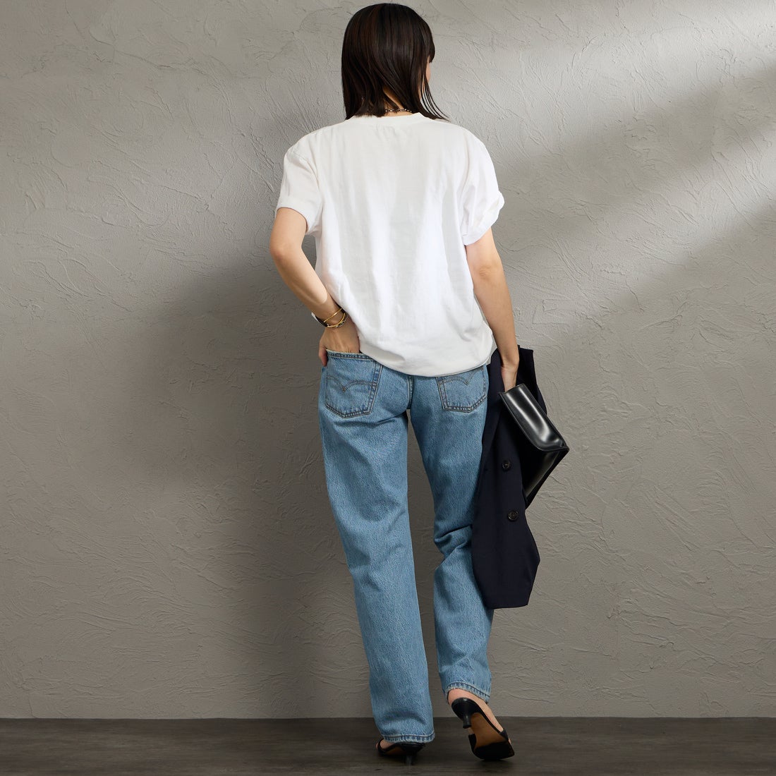 LEVI'S [リLEVI'S [リーバイス] 501 90s ジーンズ [A1959-01] 32 OFF ROAーバイス] 501 90s ジーンズ [A1959-01] 06 IN LOVE &&モデル身長：160cm 着用サイズ：24&&