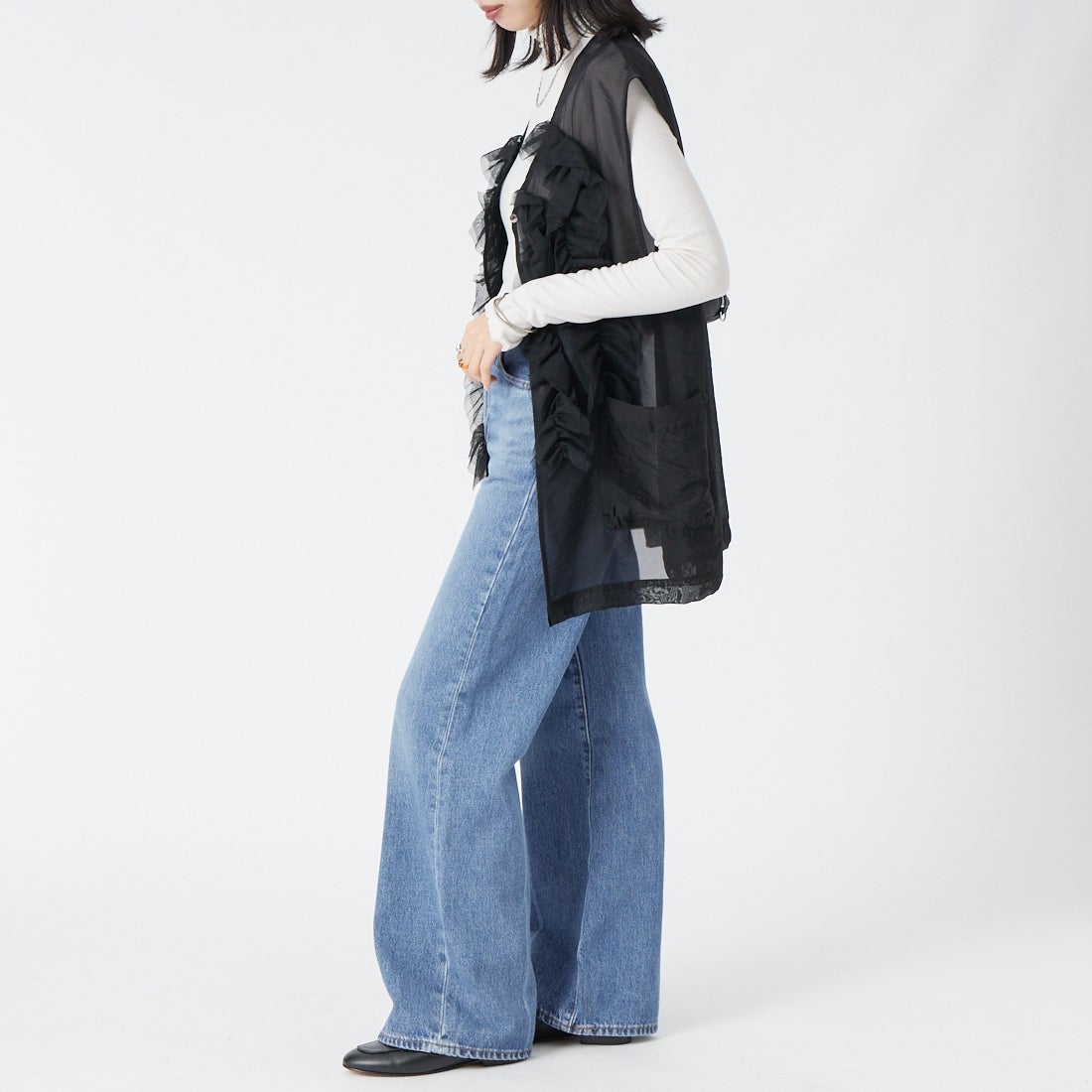 LEVI'S [リーバイス] リブケージ ワイドレッグ ジーンズ [A6081-00] 20 NOT THE &&モデル身長：162cm 着用サイズ：24&&