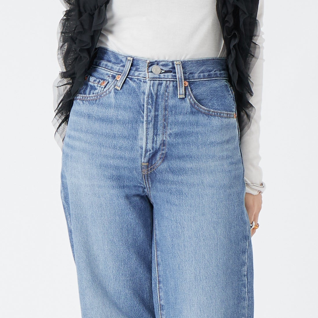 LEVI'S [リーバイス] リブケージ ワイドレッグ ジーンズ [A6081-00] 20 NOT THE &&モデル身長：162cm 着用サイズ：24&&