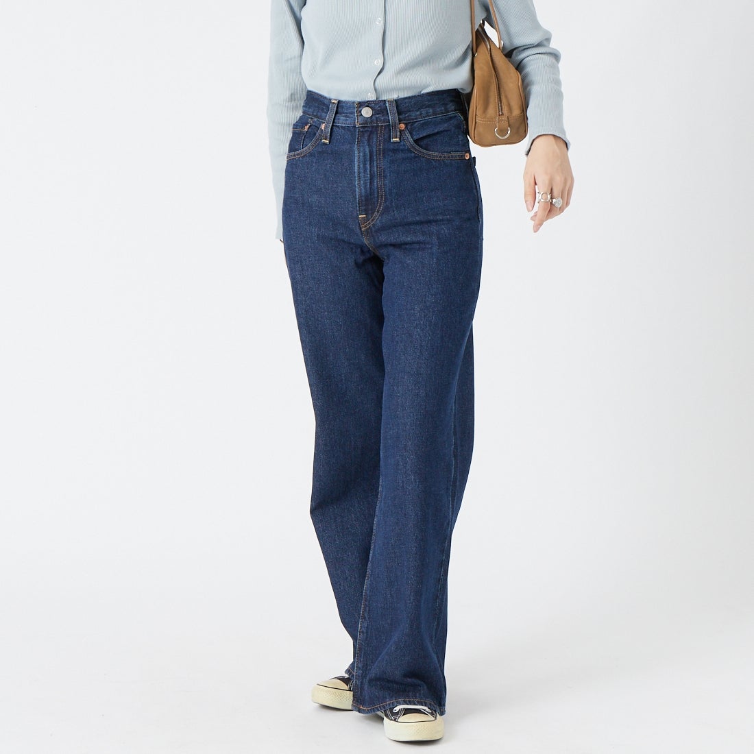 LEVI'S [リーバイス] リブケージ ワイドレッグ ジーンズ [A6081-00] 19 SHADED &&モデル身長：162cm 着用サイズ：24&&