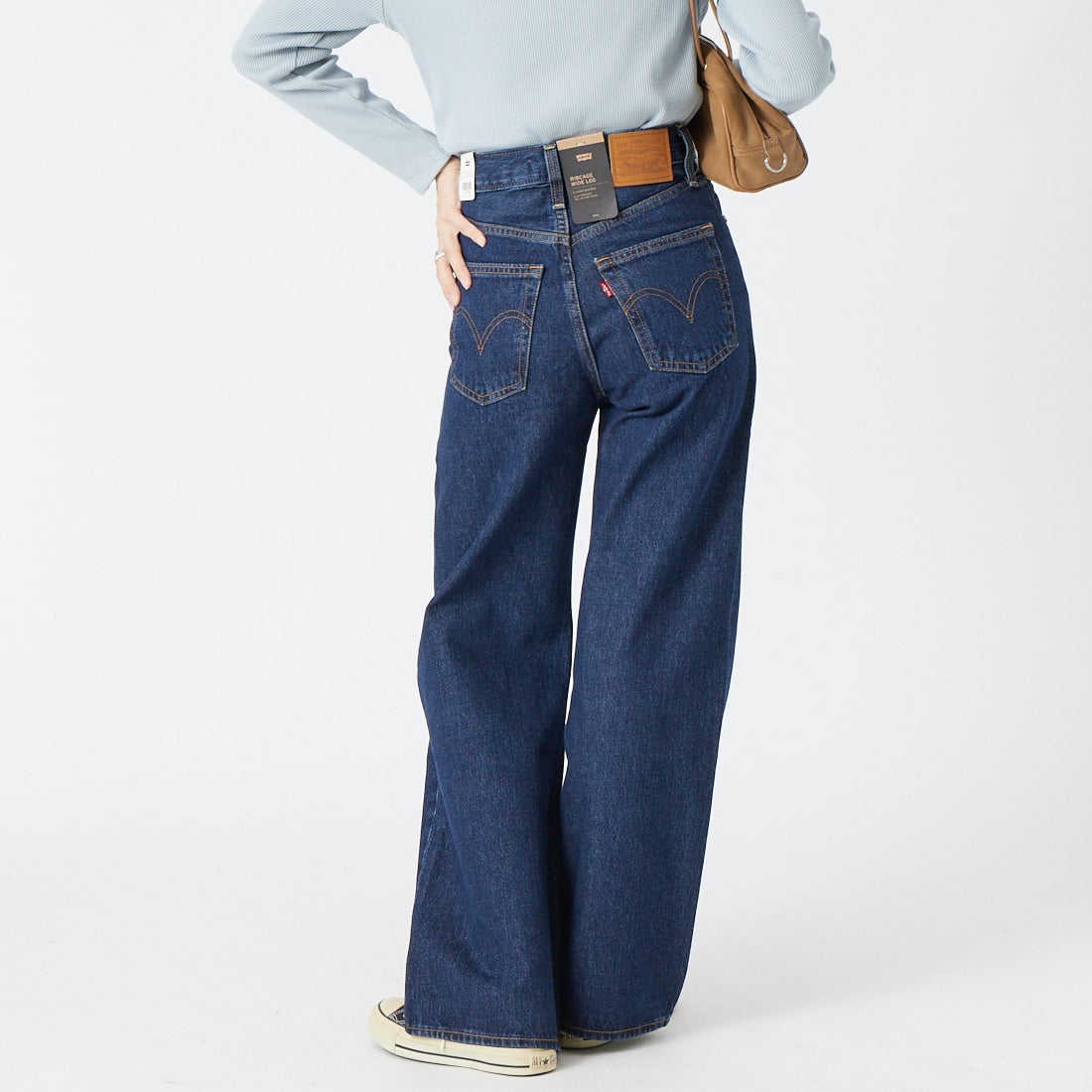 LEVI'S [リーバイス] リブケージ ワイドレッグ ジーンズ [A6081-00] 19 SHADED &&モデル身長：162cm 着用サイズ：24&&