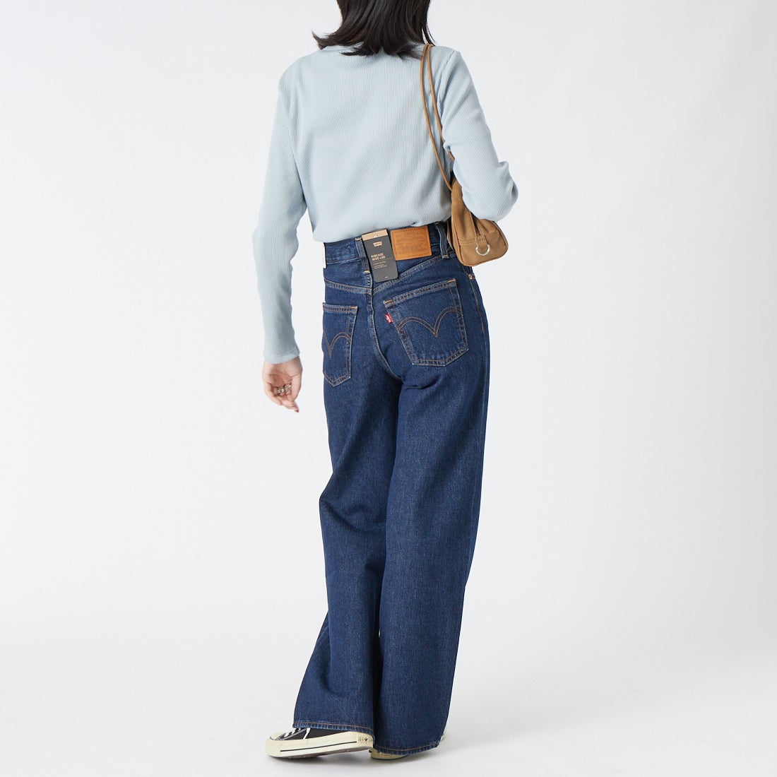 LEVI'S [リーバイス] リブケージ ワイドレッグ ジーンズ [A6081-00] 19 SHADED &&モデル身長：162cm 着用サイズ：24&&