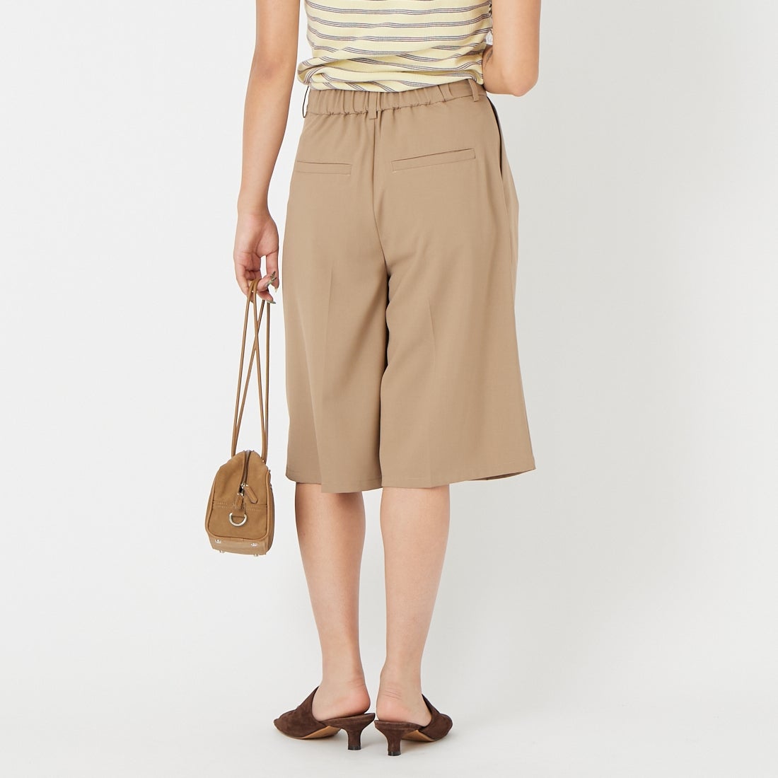 CLOCHE [クロシェ] バミューダパンツ [61286544] ﾍﾞｰｼﾞｭ &&モデル身長：162cm 着用サイズ：2&&