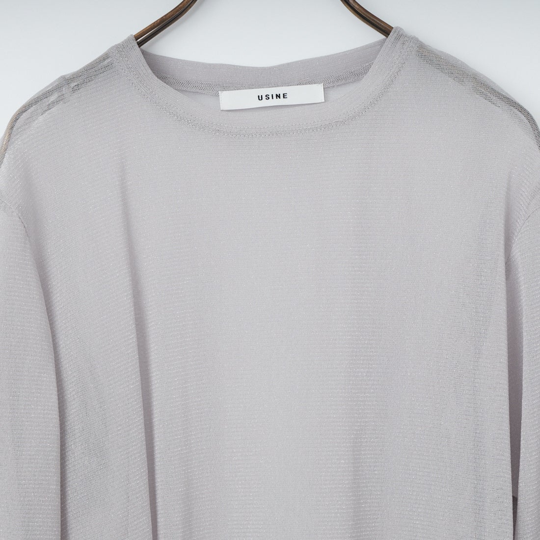 USINE [ユジーヌ] ラメシアーロングスリーブTシャツ [21267071] 001 ｸﾞﾚｰ