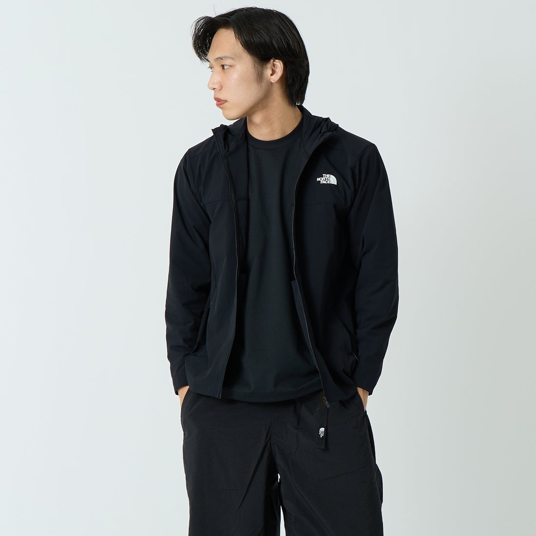 THE NORTH FACE [ザ ノースフェイス] フレキシブルフーディ [NP22581] K &&モデル身長：179cm 着用サイズ：M&&