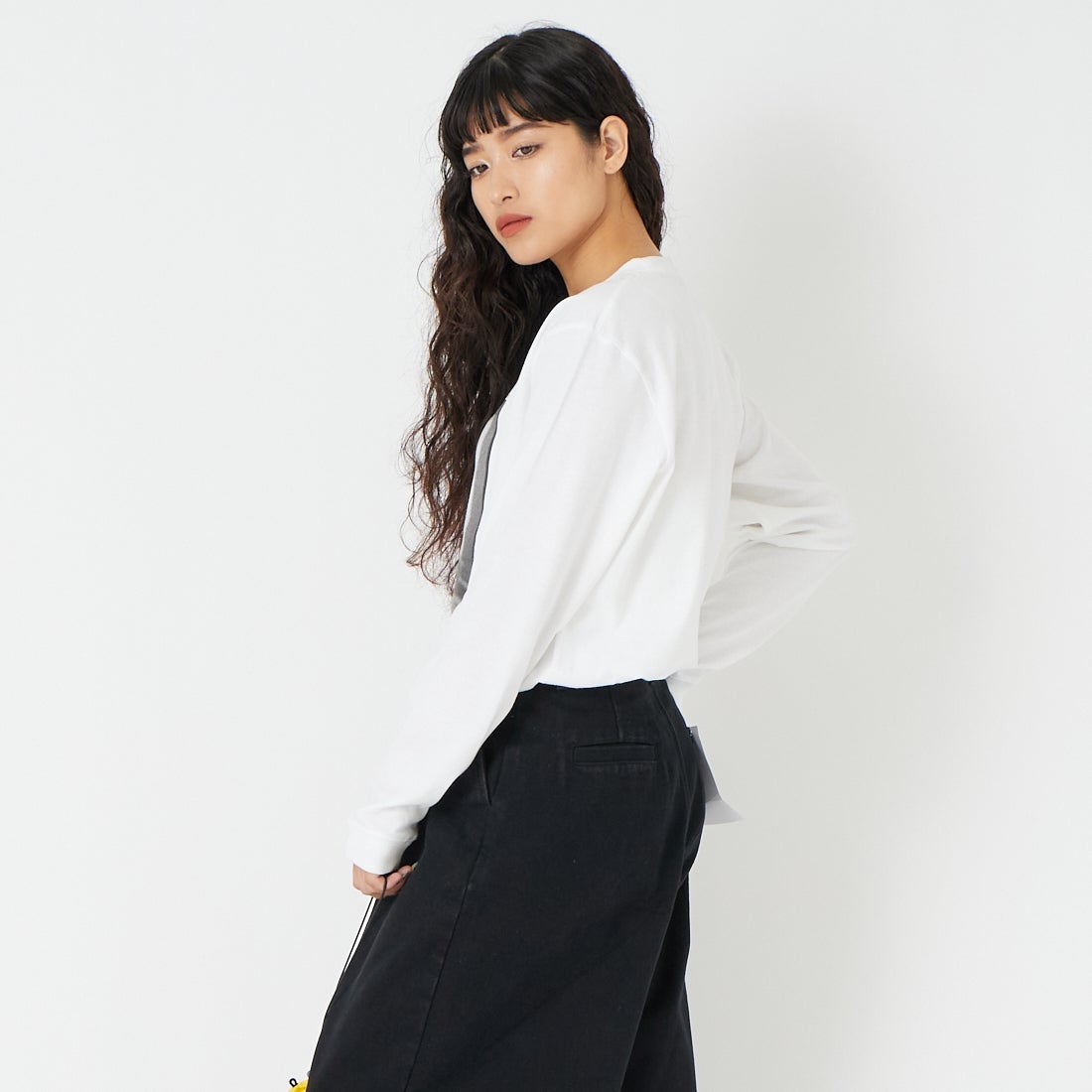 GOOD ROCK SPEED [グッドロックスピード] マリリン・モンロー ロングスリーブTシャツ [26MRM002W] WHITE &&モデル身長：162cm 着用サイズ：F&&