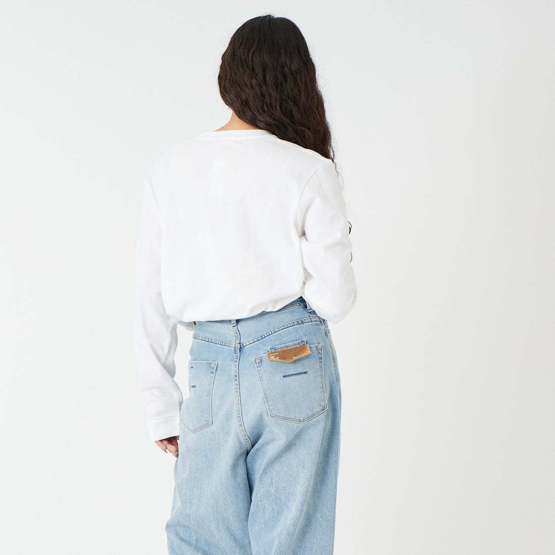 GOOD ROCK SPEED [グッドロックスピード] マリリン・モンロー ロングスリーブTシャツ [26MRM003W] WHITE &&モデル身長：162cm 着用サイズ：F&&