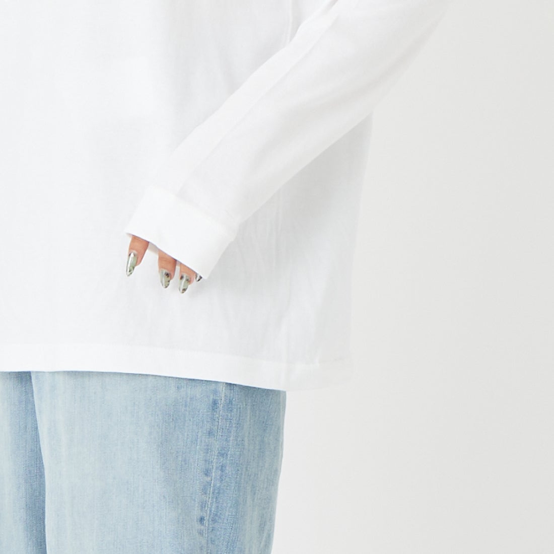 GOOD ROCK SPEED [グッドロックスピード] マリリン・モンロー ロングスリーブTシャツ [26MRM003W] WHITE &&モデル身長：162cm 着用サイズ：F&&