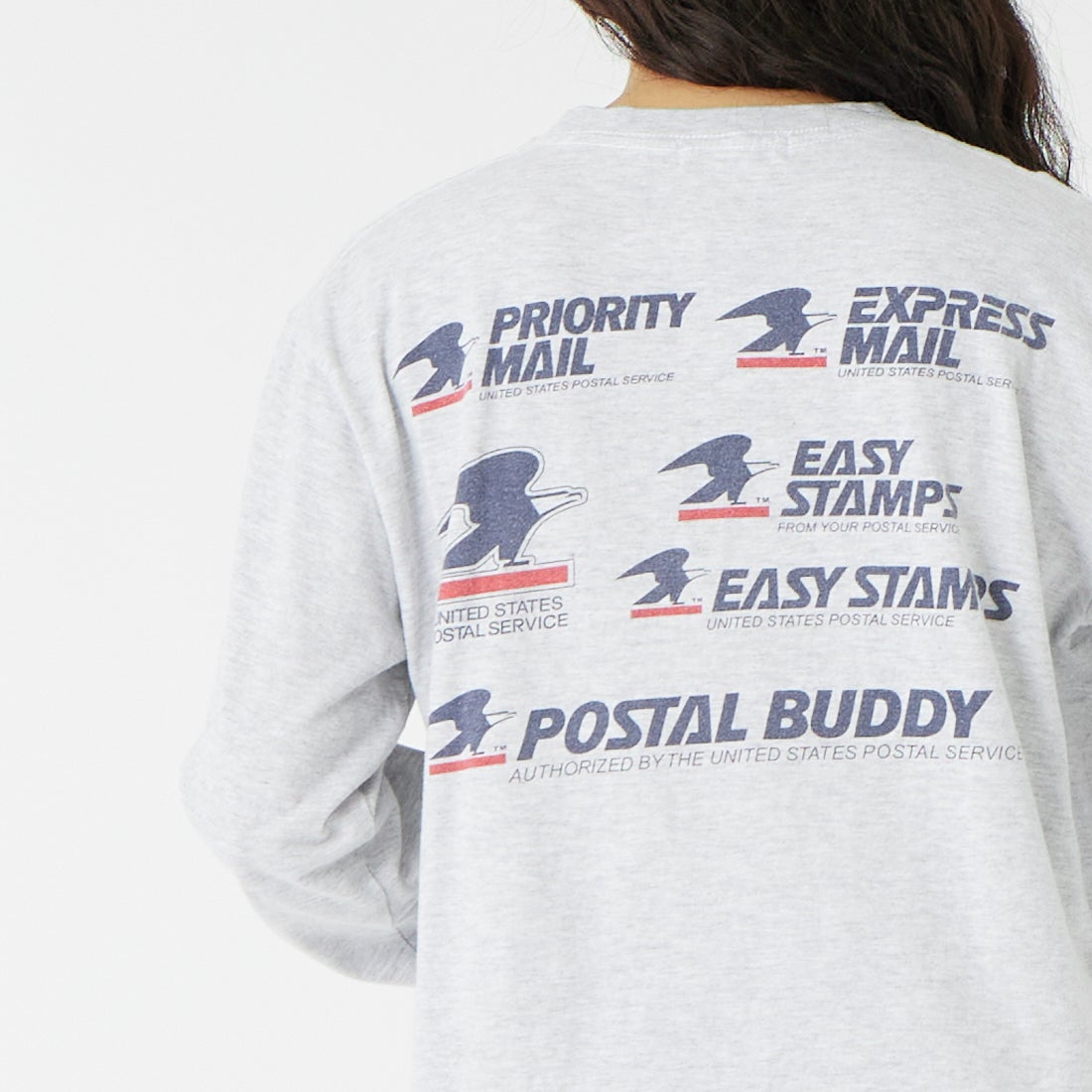 GOOD ROCK SPEED [グッドロックスピード] USPS ロングスリーブTシャツ [26USP002W] ASH &&モデル身長：162cm 着用サイズ：F&&