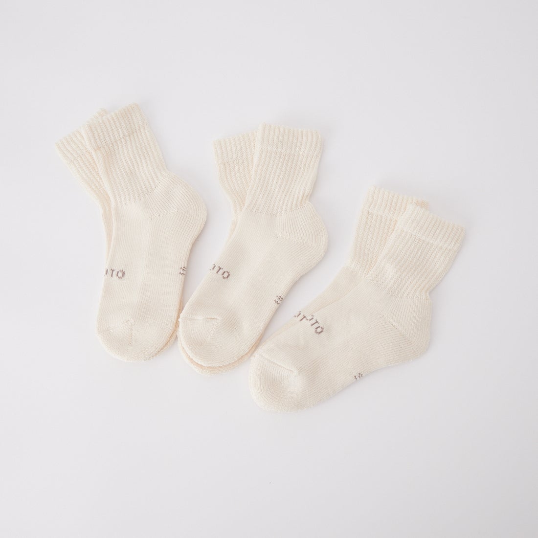 ROTOTO [ロトト] オーガニック デイリー 3パック ミニクルーソックス [R1522] IVORY