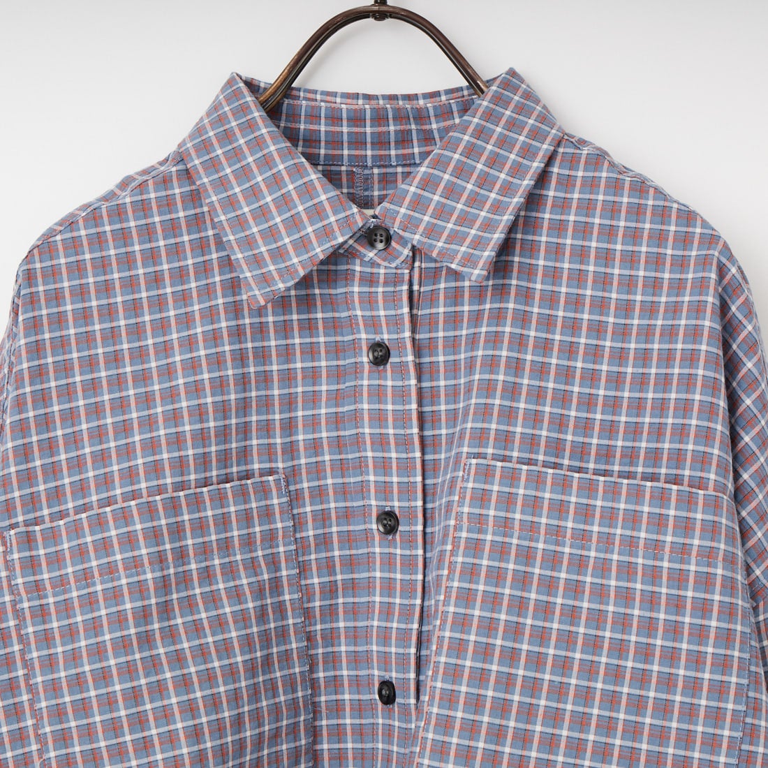 anuke [アンヌーク] チェックショートシャツ [62610415] BLU