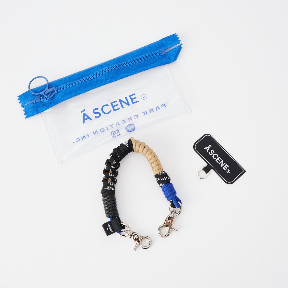 A SCENE [エーシーン] デザインパラコード ミニストラップ [AS03-017] BLU/BLK