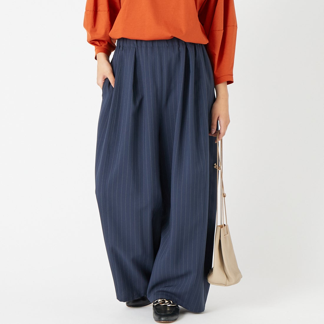 D30 NVY ST&&モデル身長：162cm 着用サイズ：36&&