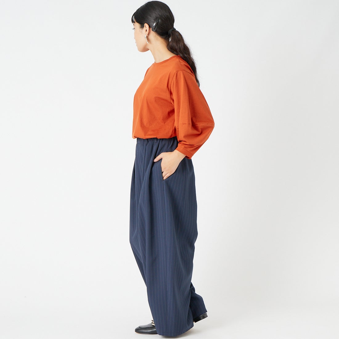 D30 NVY ST&&モデル身長：162cm 着用サイズ：36&&