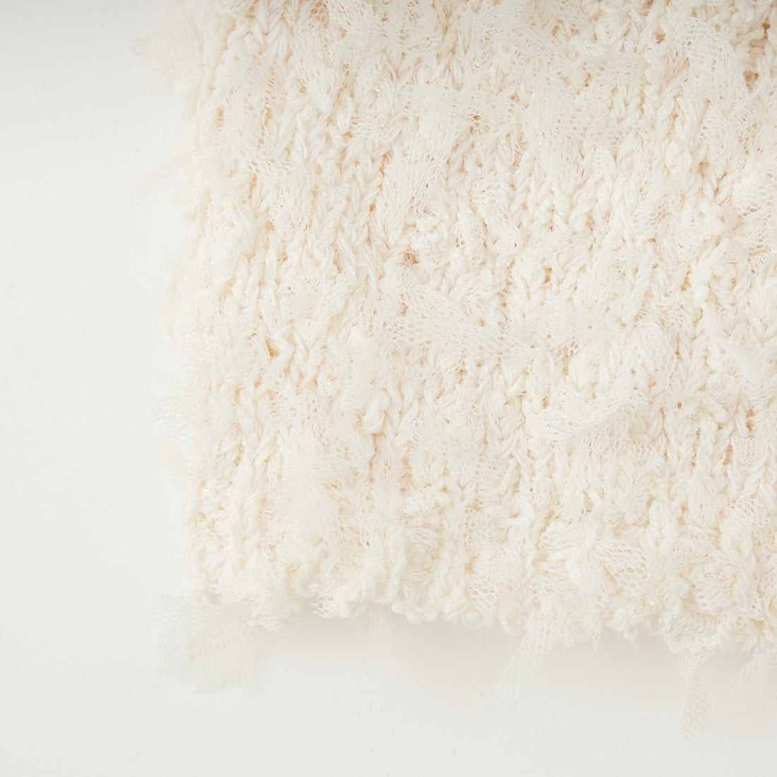 SUGAR ROSE [シュガーローズ] チュールヤーンニットベスト [255000] 01 O.WHITE