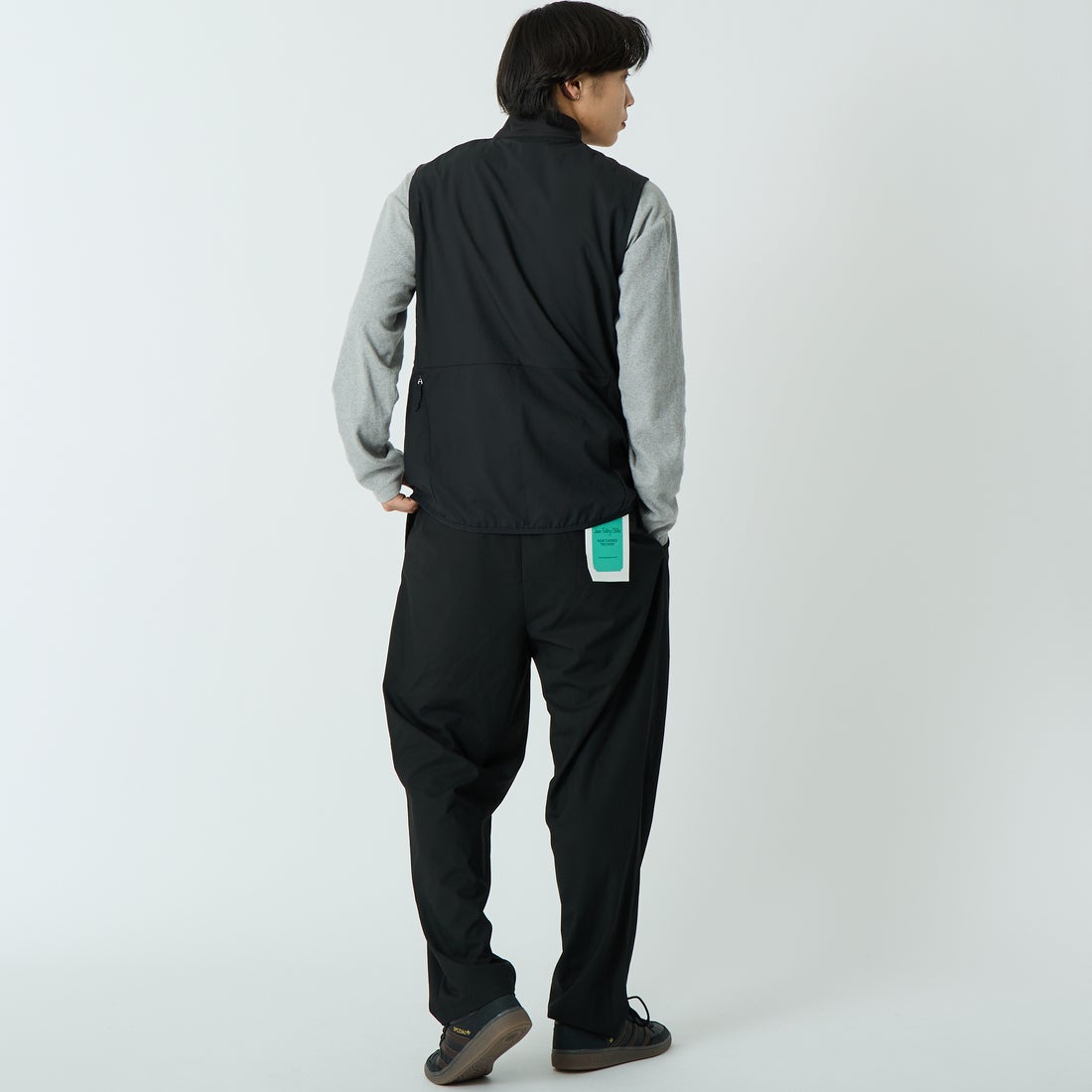 Jeans Factory Clothes [ジーンズファクトリークローズ] SIROトロ 2WAYストレッチワイドテーパードトラウザー [JFC-262-012] 61 BLK &&モデル身長：179cm 着用サイズ：XL&&