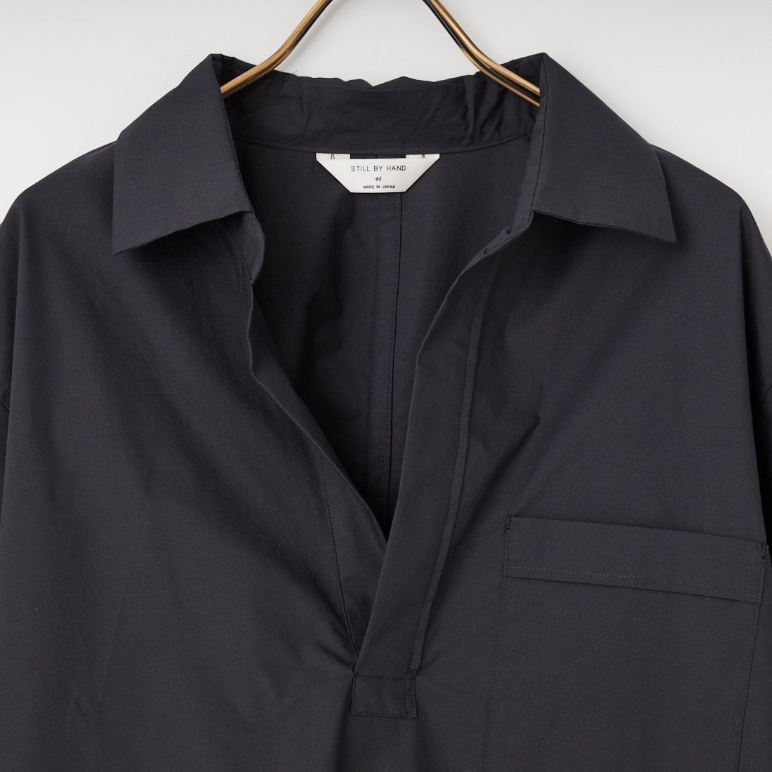 STILL BY HAND [スティルバイハンド] ボタンレスオーバーシャツ [SH04261] CHARCOAL