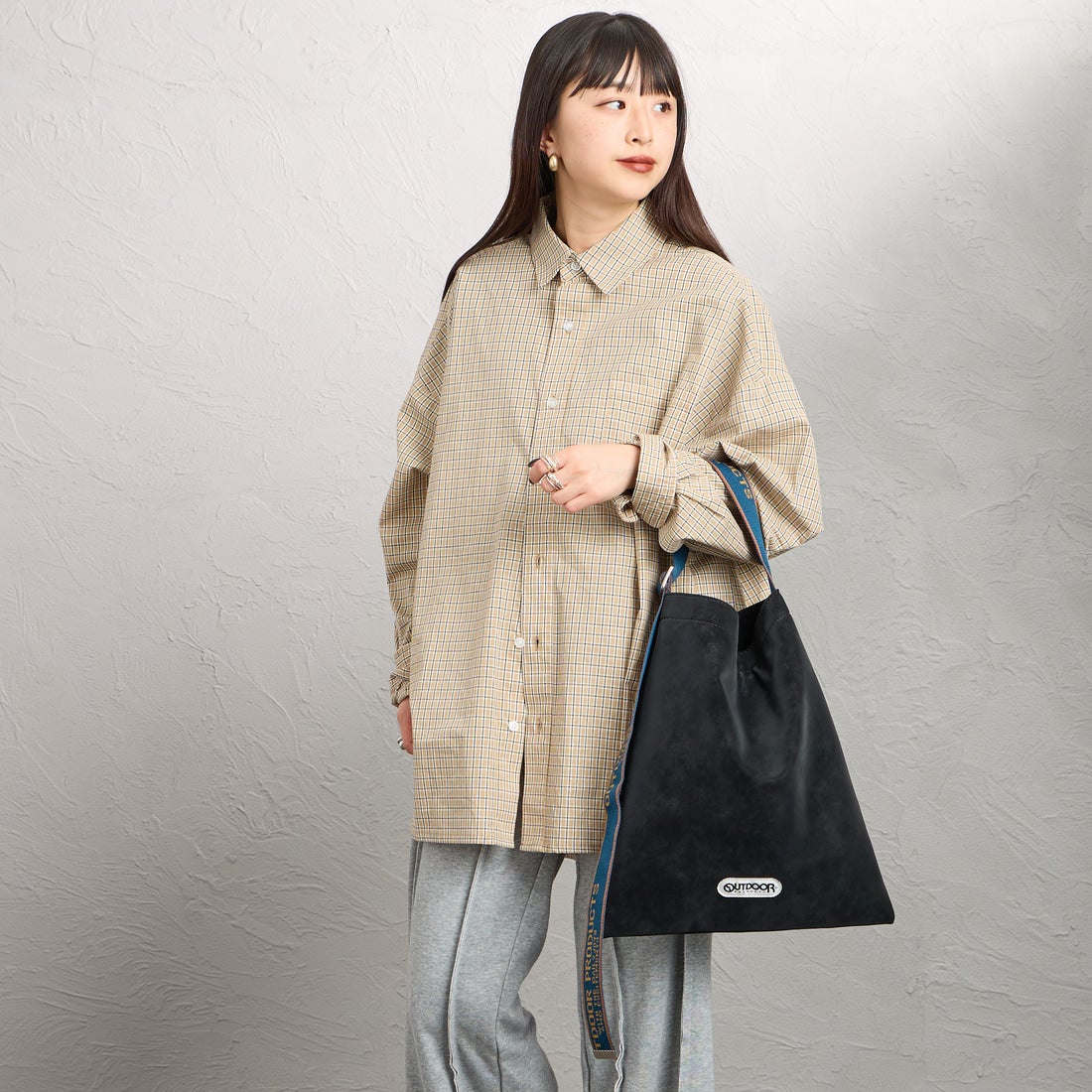 OUTDOOR PRODUCTS [アウトドアプロダクツ] ジャガードテープ トートバッグ [BR-OUT-26SS18] BLACK