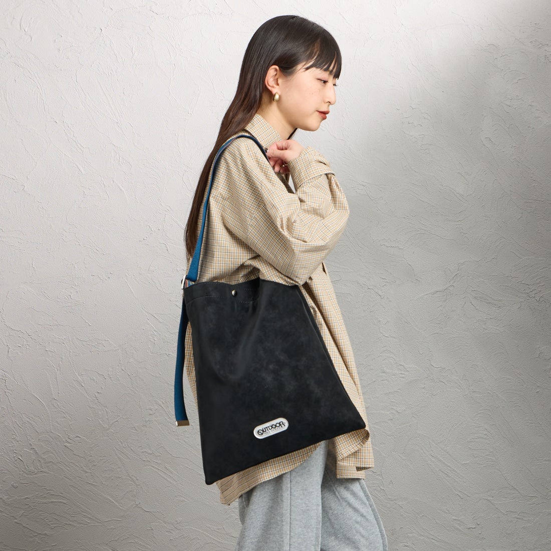 OUTDOOR PRODUCTS [アウトドアプロダクツ] ジャガードテープ トートバッグ [BR-OUT-26SS18] BLACK