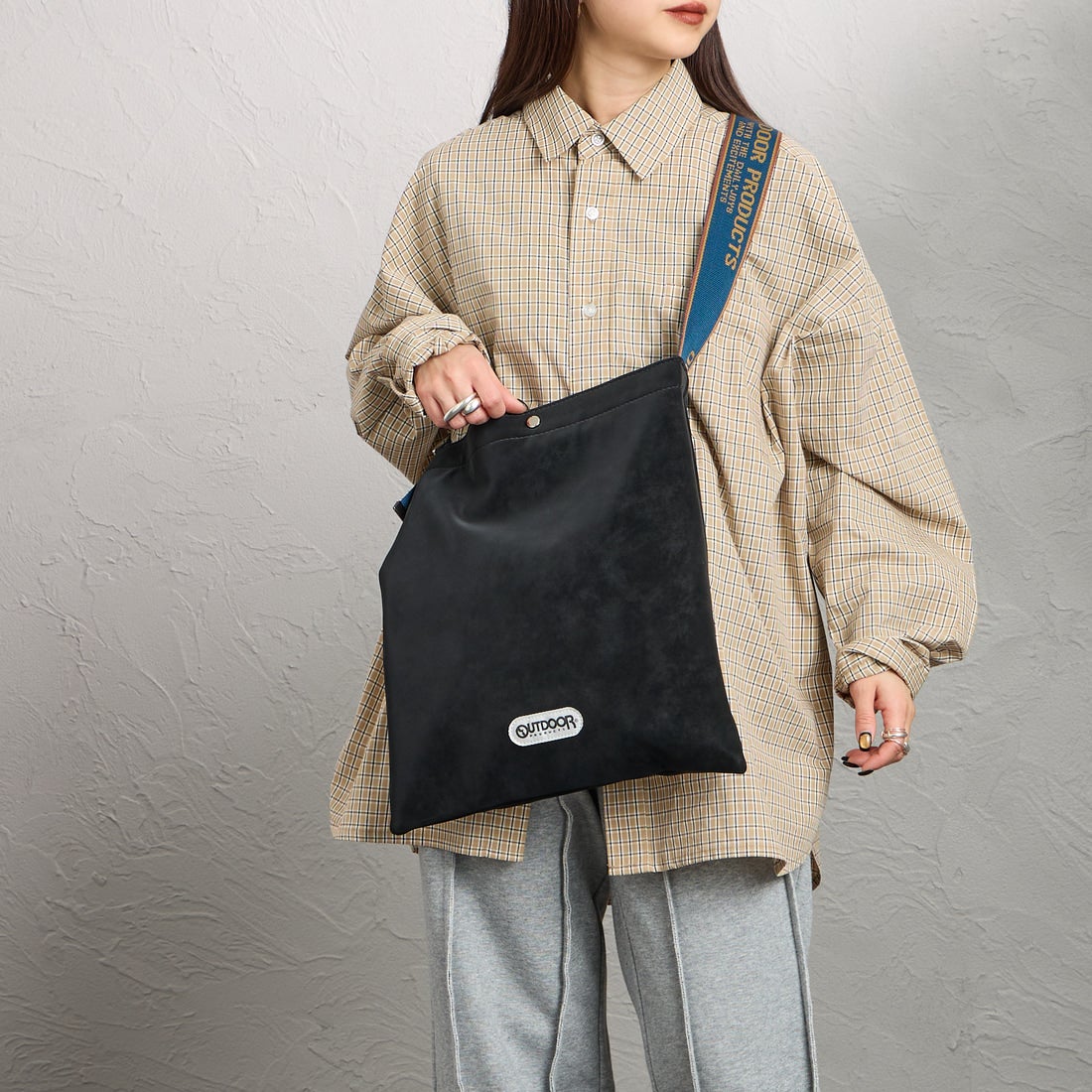 OUTDOOR PRODUCTS [アウトドアプロダクツ] ジャガードテープ トートバッグ [BR-OUT-26SS18] BLACK