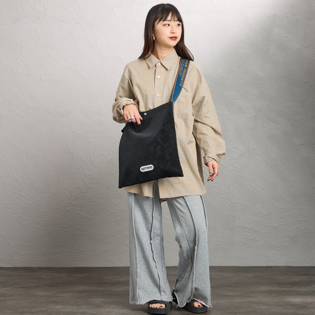 OUTDOOR PRODUCTS [アウトドアプロダクツ] ジャガードテープ トートバッグ [BR-OUT-26SS18] BLACK