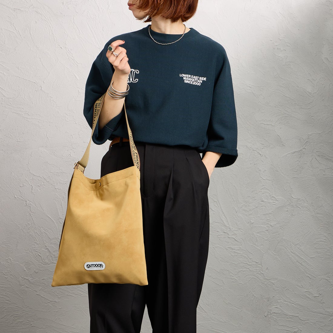 OUTDOOR PRODUCTS [アウトドアプロダクツ] ジャガードテープ トートバッグ [BR-OUT-26SS18] CAMEL