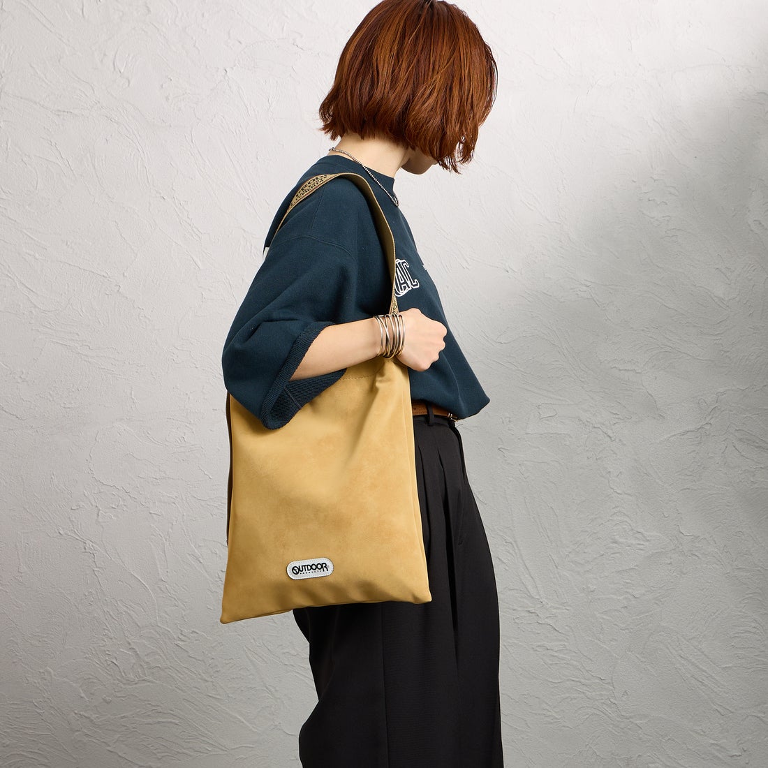 OUTDOOR PRODUCTS [アウトドアプロダクツ] ジャガードテープ トートバッグ [BR-OUT-26SS18] CAMEL